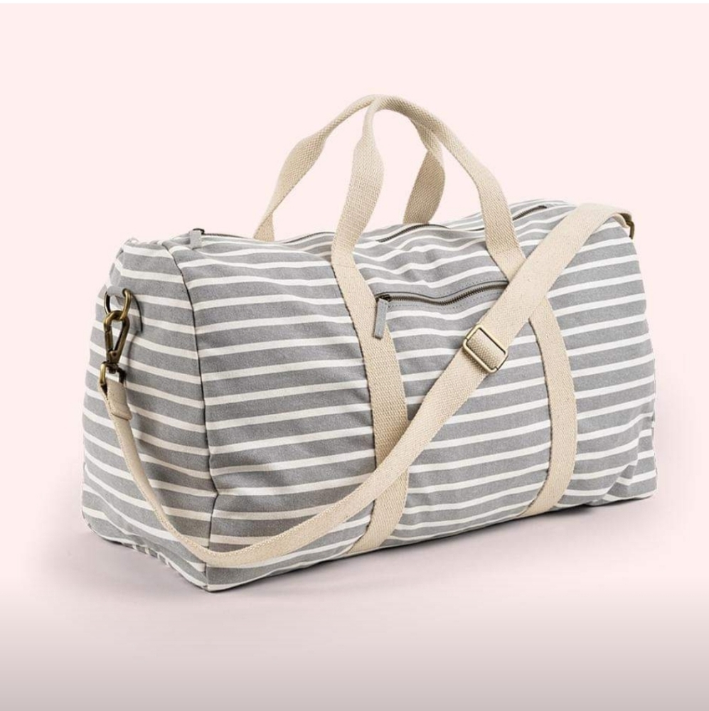 8/12 Weekender Duffel (Stone Gray Stripe) b